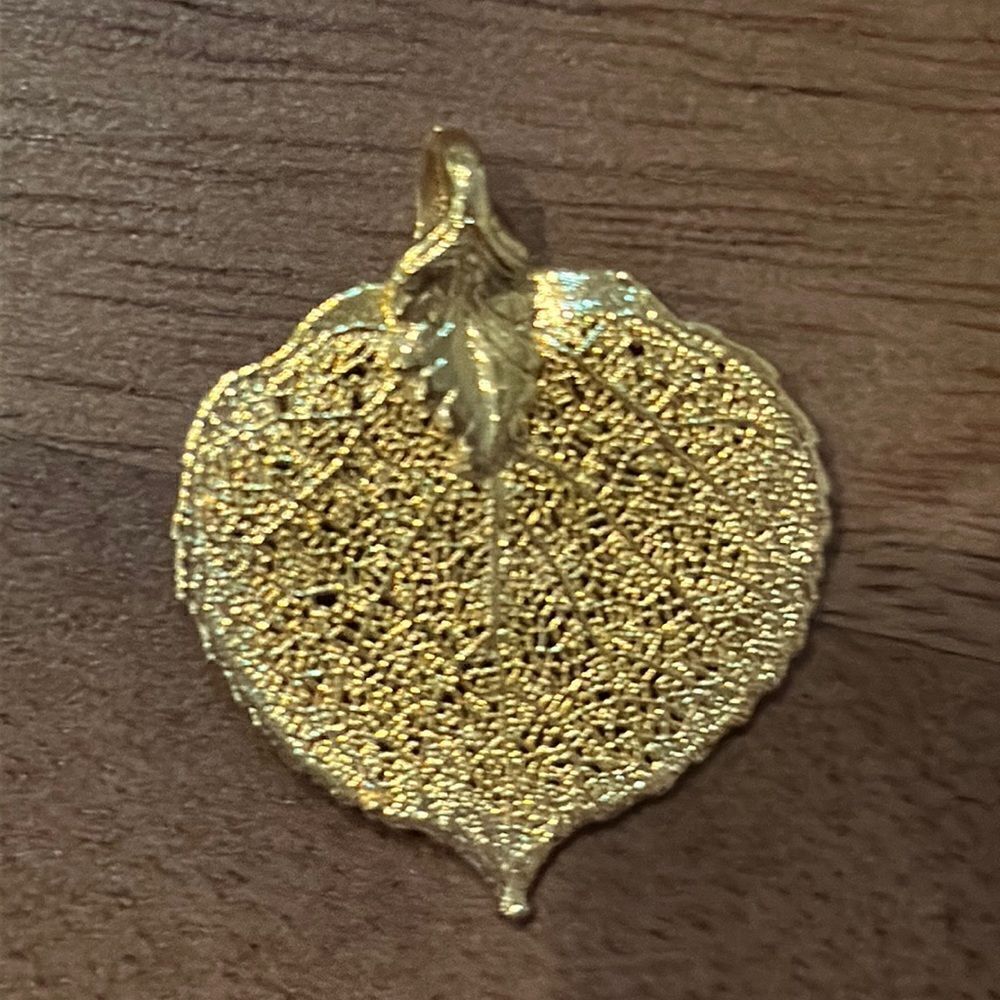 Faux Gold Leaf Necklace Pendant!